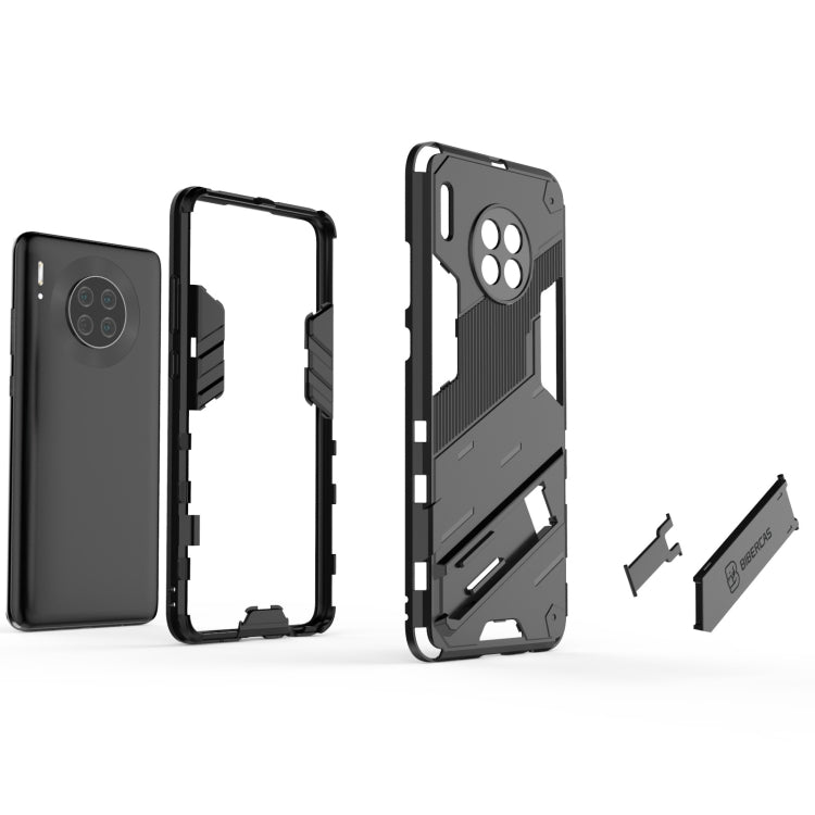 Black rugged case for phone with separate back shell and TPU frame insert