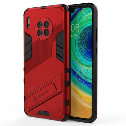 Rugged armor phone case with camera cutouts, red, shockproof style