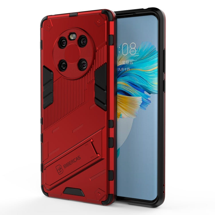 Rugged armor phone case with camera cutouts, red, shockproof style