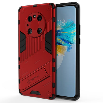 Rugged armor phone case with camera cutouts, red, shockproof style