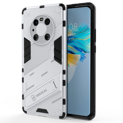 Light gray and black rugged phone case with shockproof armor texture and camera cutouts.