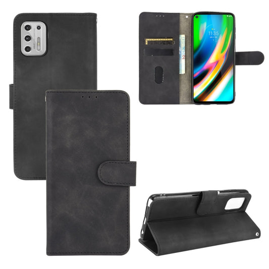 Black PU leather magnetic flip phone case with card slots and fold-over wallet cover