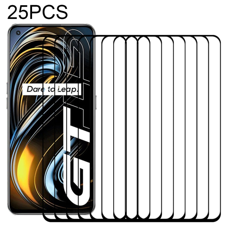 25-pack full-glue tempered glass screen protectors, multiple films shown on phone