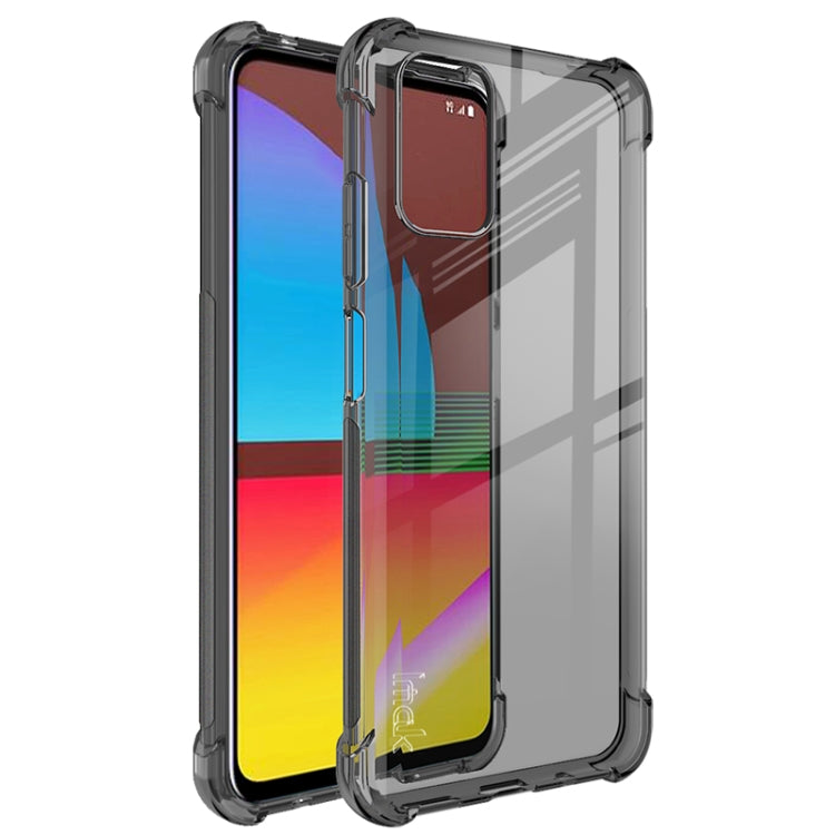Shockproof TPU phone case with transparent black bumper and clear back