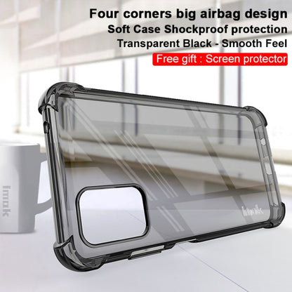 Shockproof TPU phone case with transparent black frame, front camera and side cutouts