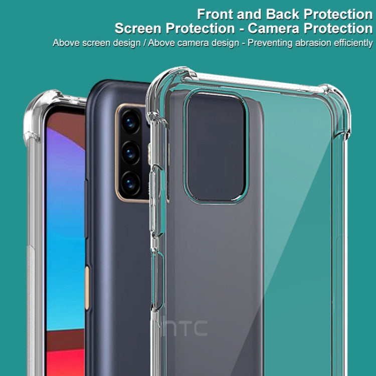 Shockproof TPU phone case with transparent back and raised camera protection