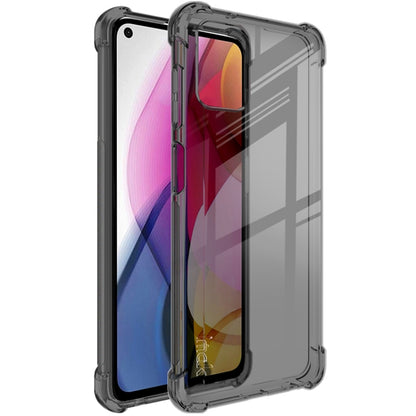 Shockproof TPU phone case with transparent back and transparent black shock corners