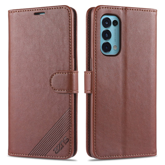 Magnetic flip leather phone case, dark brown, with card slot and stitched strap detail.