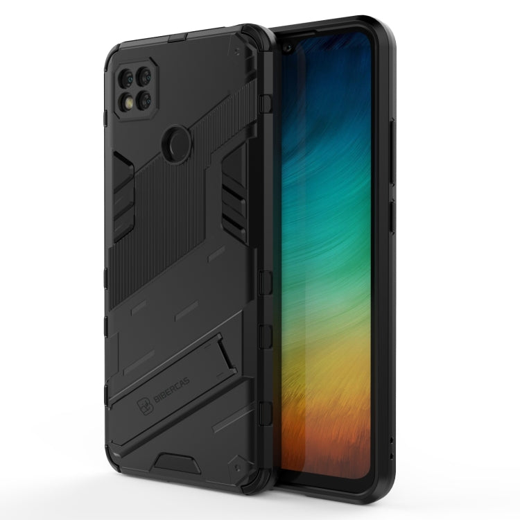 Black rugged armor phone case with TPU shockproof bumper and camera and port cutouts