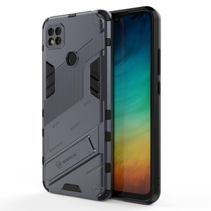 Rugged shockproof phone case with back armor panel, grips, and raised camera cutouts
