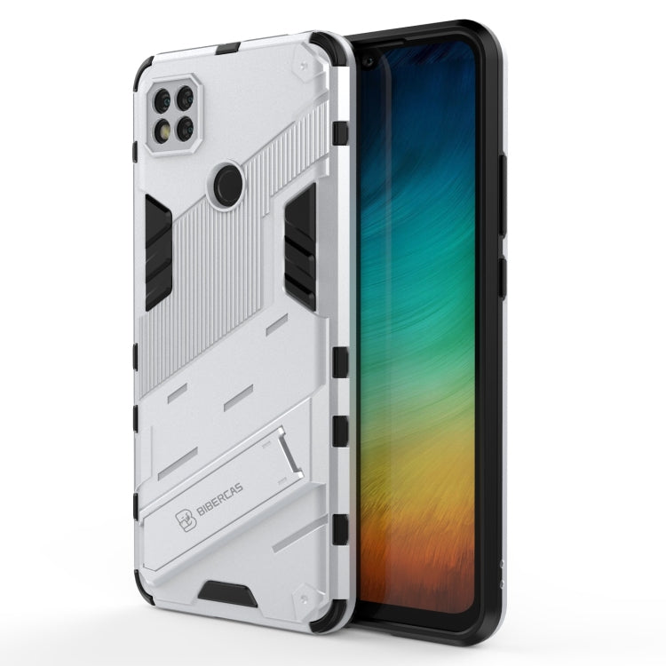 White rugged phone case with camera cutouts and textured back for grip