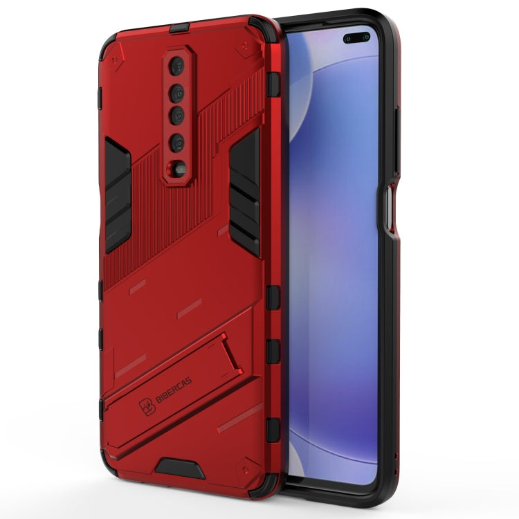Red rugged phone case with armored backplate and front screen protection