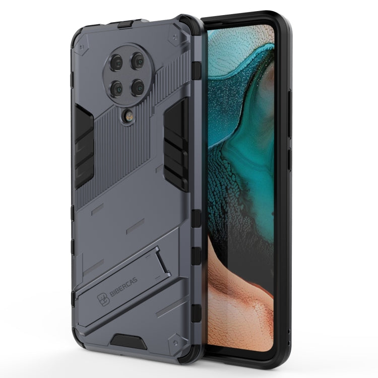 Rugged shockproof phone case with raised lens covers, back armor ridges, and side grips