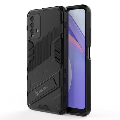 Dark gray rugged armor phone case with textured grip pattern and camera cutouts