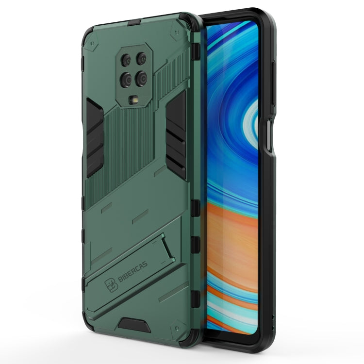 Green rugged phone case with textured back panel and protective raised corners