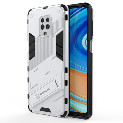 Rugged white shockproof case with textured back and side grip bars, for phone