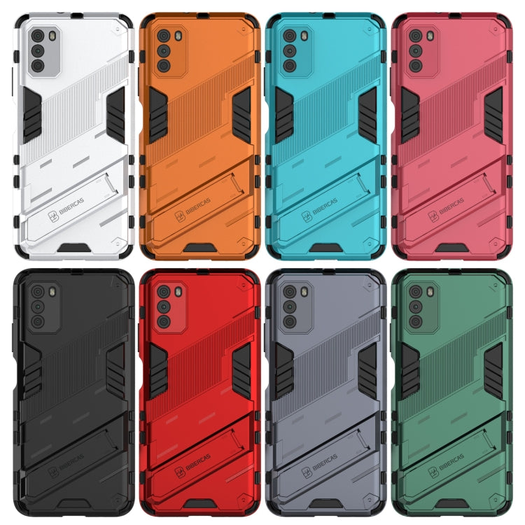 Multi-color rugged phone case set with shockproof bumper and hidden holder, 8 colors shown