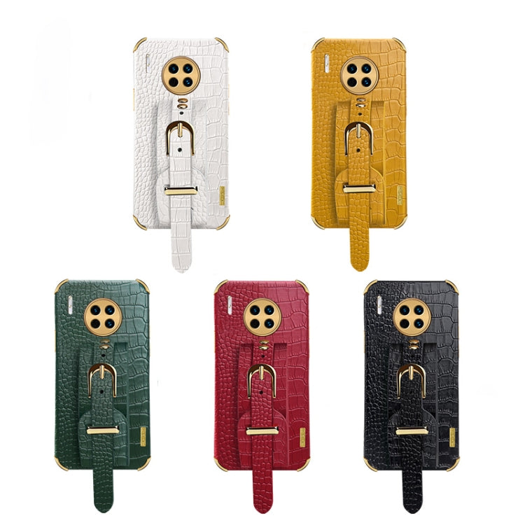 Assorted-color crocodile-pattern TPU phone cases with wrist strap and gold clasps