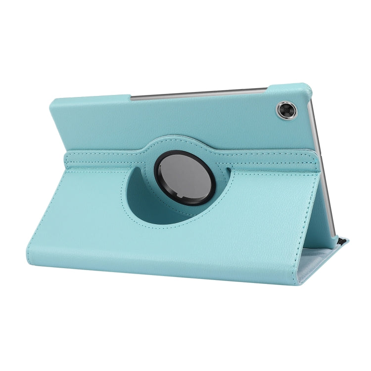 Light blue flip leather case with circular holder stand for Lenovo Tab M10 Plus 10.3