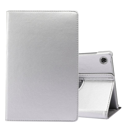 Silver flip leather case with holder for Lenovo Tab M10 Plus 10.3, stand support