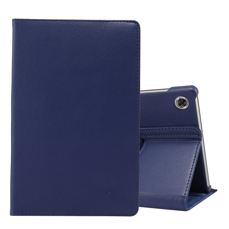 Navy blue flip leather case with stand for tablet, with cutout and camera opening