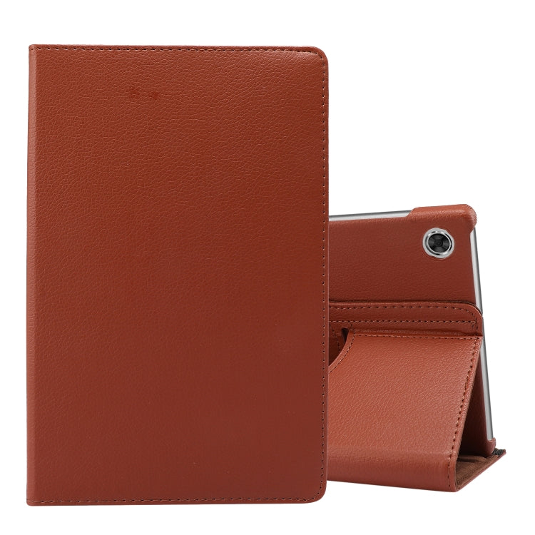 Brown flip leather case with stand for tablet, with cutout and camera opening