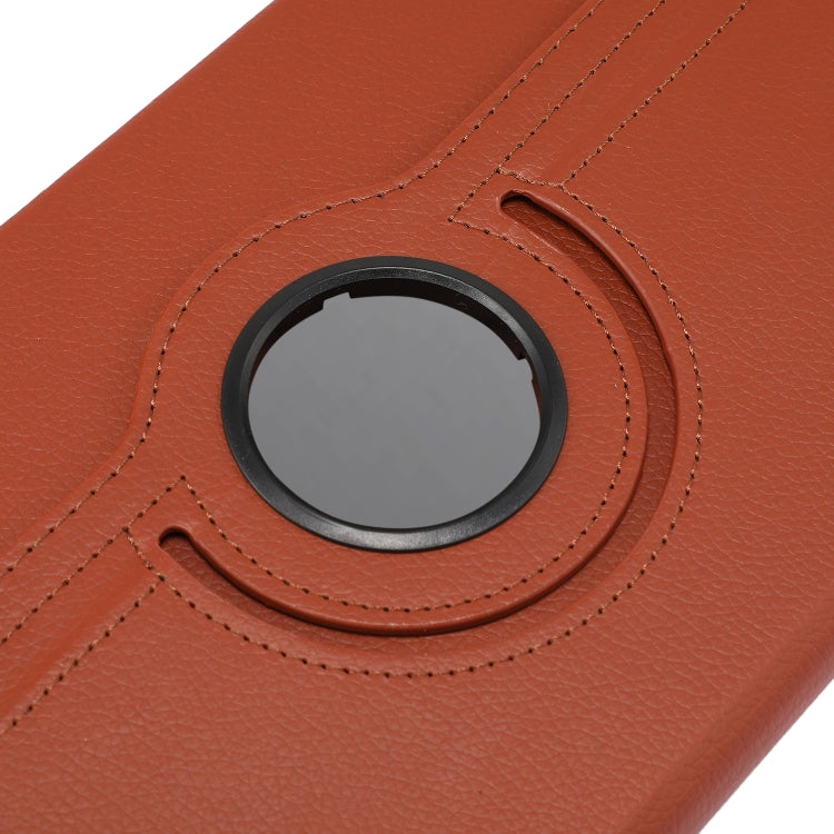 Orange litchi-texture flip leather case with circular holder window for tablet