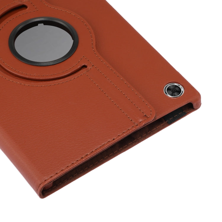 Orange litchi-texture flip leather case with circular holder and side camera cutout