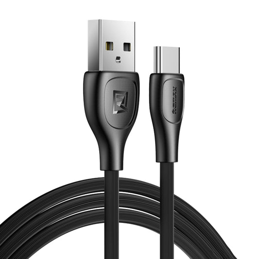Remax Lesu Pro black charging data cable with USB-A and 8-pin connectors