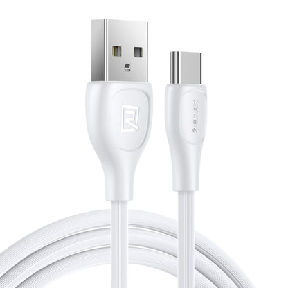 Remax Lesu Pro white charging data cable with USB-A and 8-pin connectors