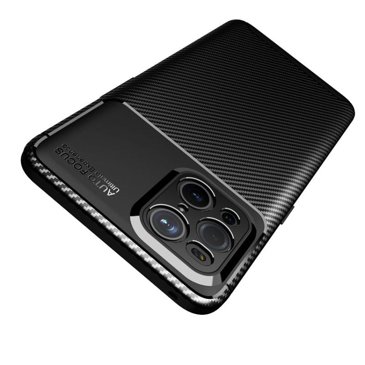 Black TPU phone case with carbon-fiber texture and triple-camera cutout