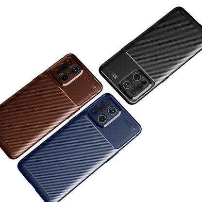 Black carbon-fiber TPU phone case side view with camera and port cutouts