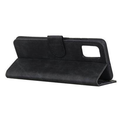 KHAZNEH flip wallet phone case with card slots, black stand view