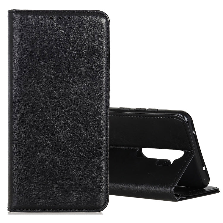 Black magnetic flip leather case with holder and card slots