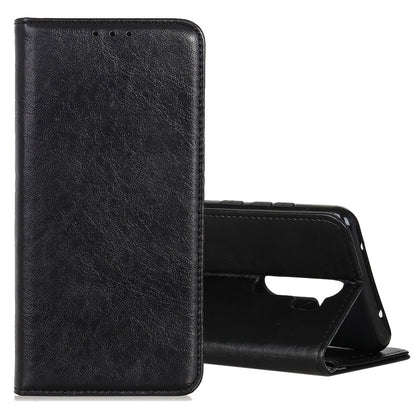 Black magnetic flip leather case with holder and card slots