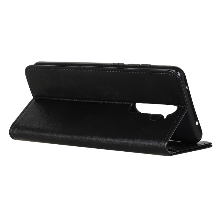 Black magnetic flip leather case with horizontal stand for viewing