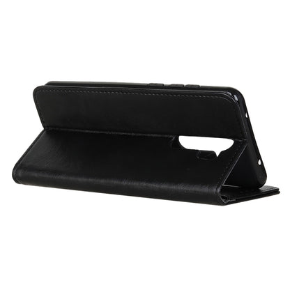 Black magnetic flip leather case with horizontal stand for viewing