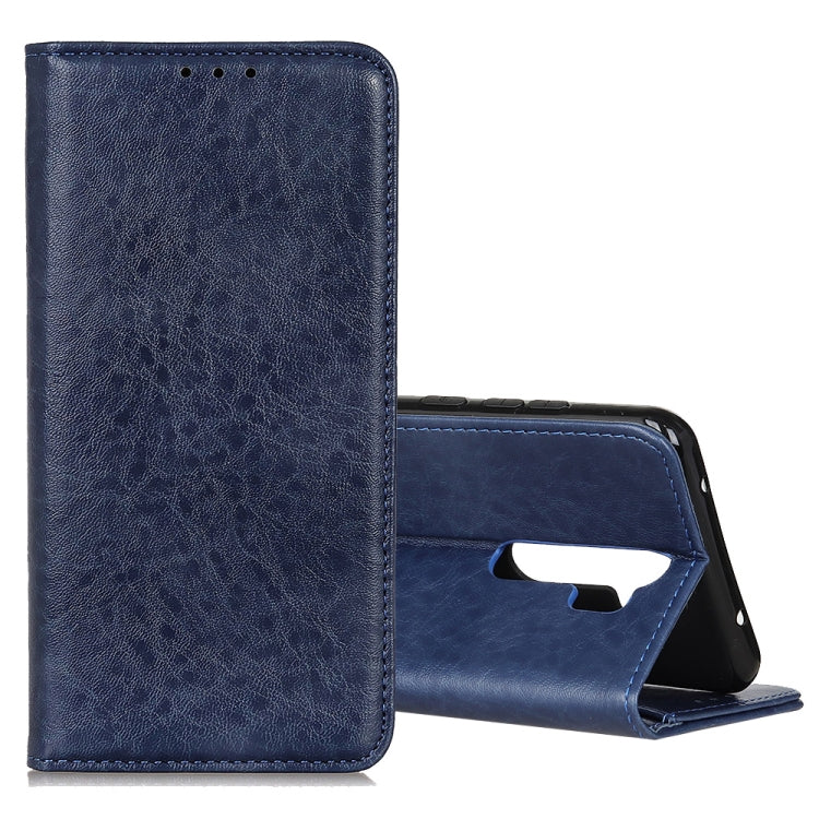 Blue magnetic flip leather case with phone holder and card slots