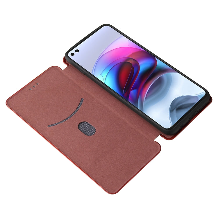 Brown flip phone case with interior card holder and magnetic closure tab
