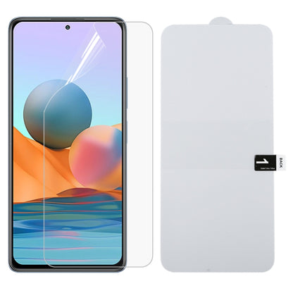 Full screen hydrogel film protector over smartphone, clear cover with colorful display