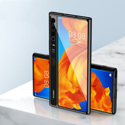 TPU protective phone cases with plated edges in black and blue for a foldable Huawei