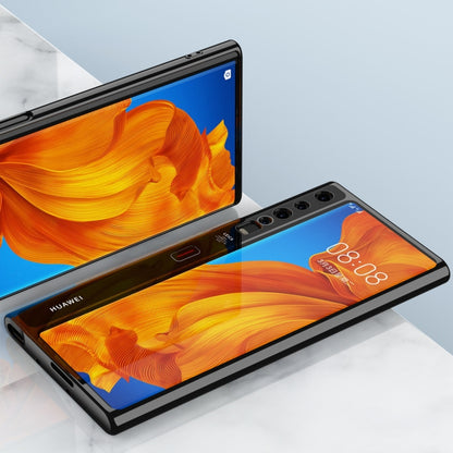 Glassy TPU protective cases with plated edges in black and blue for Huawei foldable