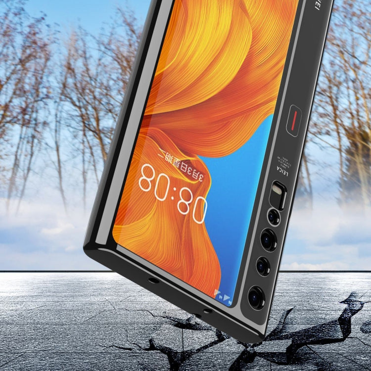 Dark TPU protective phone case with raised corners and camera cutouts for Huawei Mate Xs