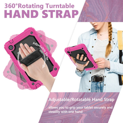 Rose red case with adjustable rotating hand strap and protective grip cover