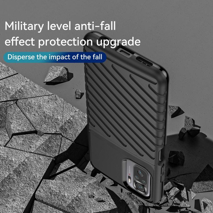 Black rugged TPU phone case with ribbed texture and shock-absorbing design