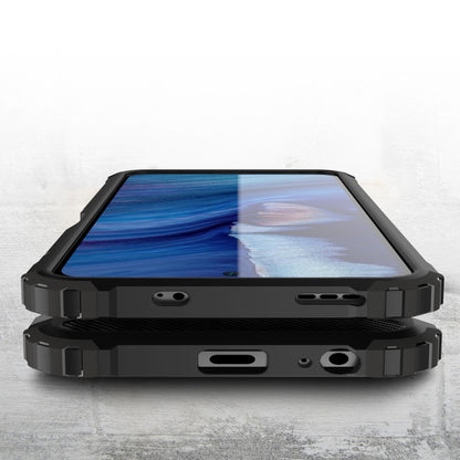 Rugged phone case front with raised screen bezel and side buttons