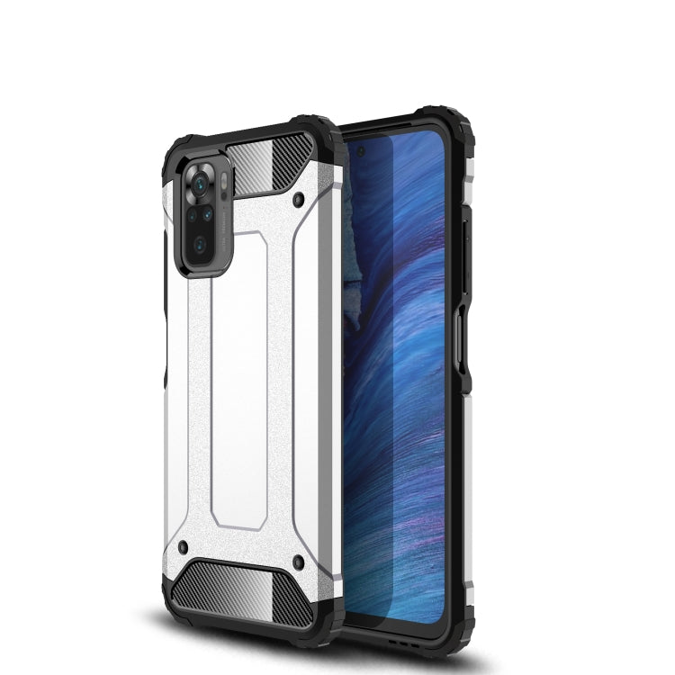 Magic Armor TPU+PC phone case, white/silver back with textured grip edges