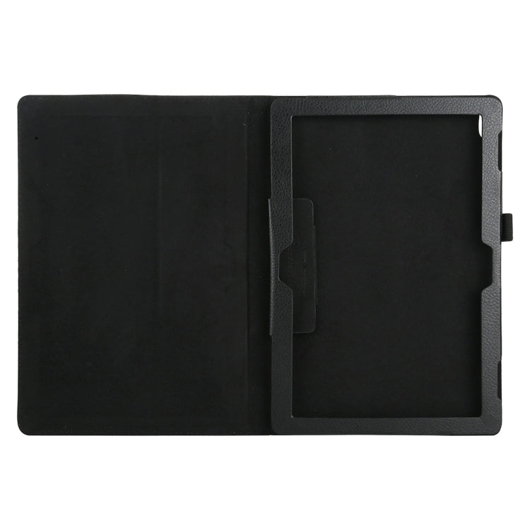 Black textured leather flip case with card slot and front cover window
