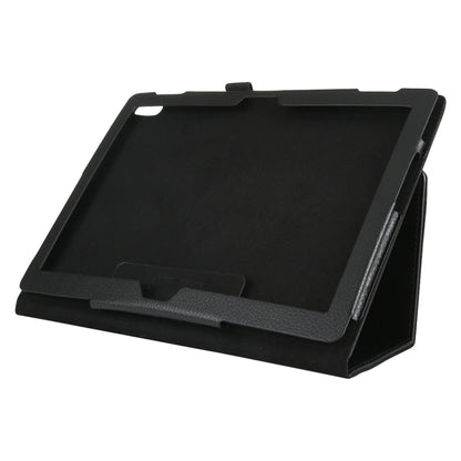 Black textured leather stand flip case with viewing panel