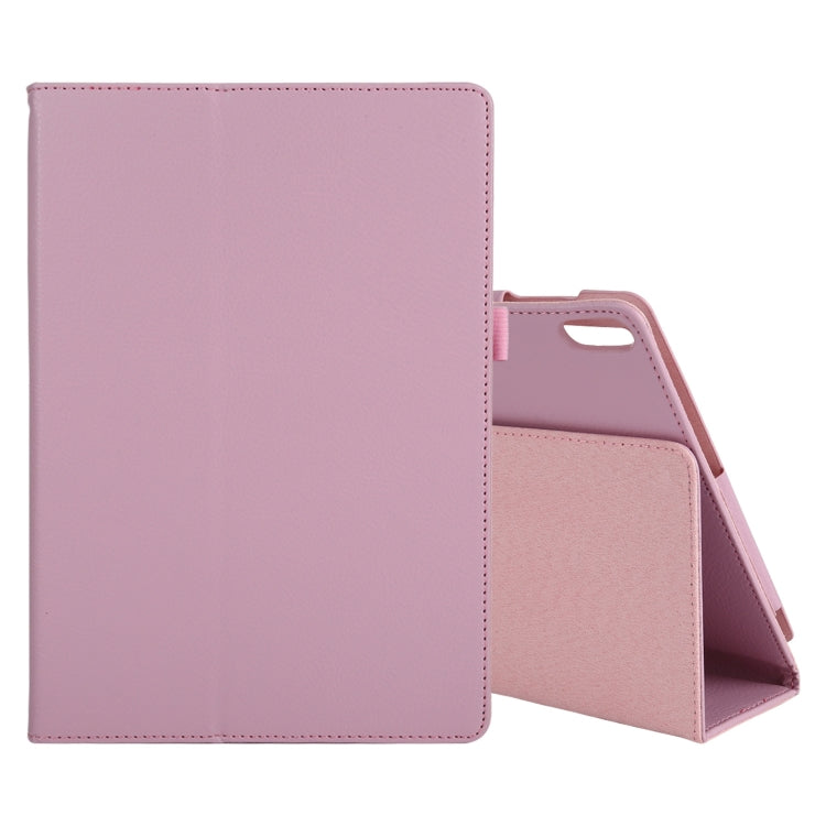 Pink textured leather flip tablet case with card holder and pen slot